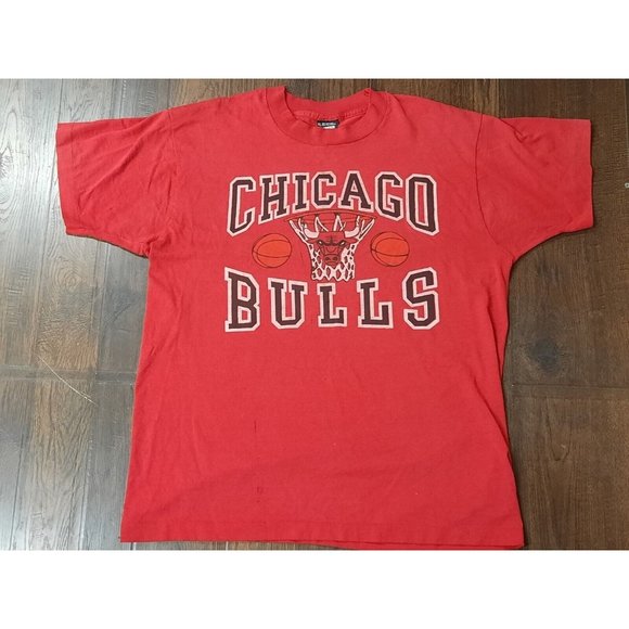 Vintage Chicago Bulls NBA Single Stitch T-shirt Jordan Pippen Sz XL. Screen Star - Picture 1 of 10